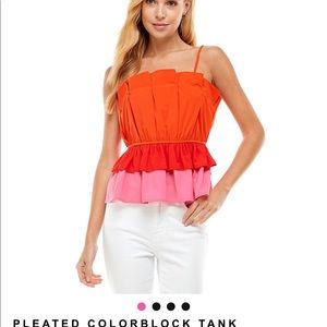 NWT Pleated Colorblock Tank Size Large